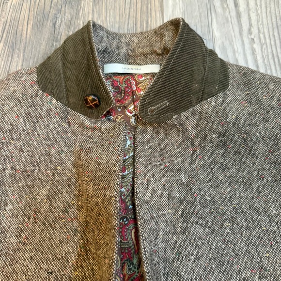 EDGE by WD NY Slim Fit Tweed Blazer Paisley Lined Brown Women's Jacket Size S - Picture 10 of 11